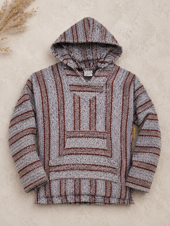 Other - Striped Baja Hoodie in Gray and Rust